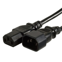 Alogic IEC C14 to IEC C13 Power Cable (Male to Female) Extension Cord - 1m Length image