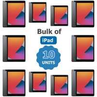 Bulk of 10x Apple iPad 7th Gen A2198 128GB Wi-Fi + Cellular (Unlocked) 10" Space Grey Tablet