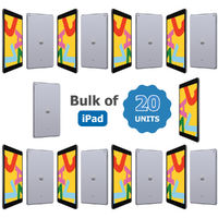 Bulk 20x Apple iPad 7th Gen 128GB Space Grey (Unlocked) A2198 Wi-Fi+Cellular 10" Tablet image