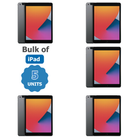 Bulk of 5x Apple iPad 7th Gen A2198 128GB Wi-Fi + Cellular (Unlocked) 10" Space Grey Tablet