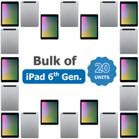 Bulk of 20x Apple iPad 6th Gen 9.7" (A1954) 32GB Wi-Fi+4G (Unlocked) Space Grey Tablet image