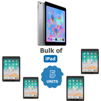 Bulk of 5x Apple iPad 6th Gen. 32GB Wi-Fi + Cellular A1954 (Unlocked) 9.7in Space Grey Tablet