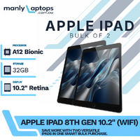 Bulk 2x Apple iPad 8th Gen - 32GB - Space Gray 10.2