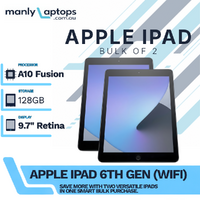 Bulk 2x Apple iPad 6th Gen - 128GB - Space Gray 9.7" A1893 Wi-Fi Tablet image