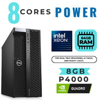 Dell 5820 Workstation Tower 8-Cores Xeon 4.5GHz 64GB RAM 1TB RAID-1 8GB Quadro P4000