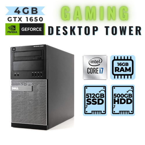 Dell OptiPlex 9020 Gaming Desktop i7-4790 4.0GHz 16GB RAM 512GB SSD 4GB GTX 1650