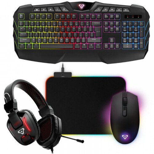 Laser Gaming RGB Bundle (KBX-4INCOM-L) - Headset, Mouse, Keyboard & Mouse Pad