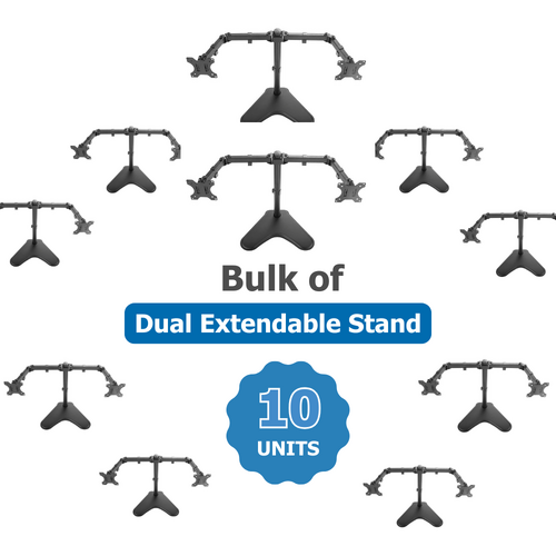 Bulk of 10x Artiss Dual Monitor Desk Stand - Adjustable, Freestanding & Extendable Arms