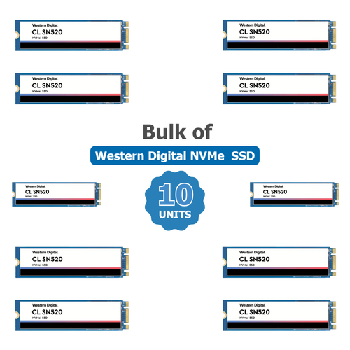 Bulk of 10x Western Digital SN520 PCIe NVMe M.2 2280 128GB SSD (SDAPNUW)