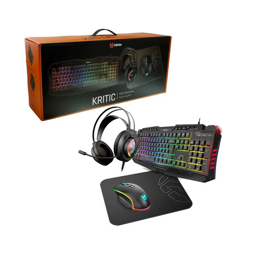 Krom RGB Rainbow Gaming Kit - Headset, Mouse, Keyboard & Mouse Pad