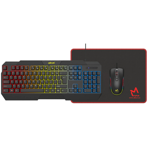 AIKUN 3 IN 1 Gaming Combo - Wired Keyboard Mouse and Mousepad - 7 color Backlight