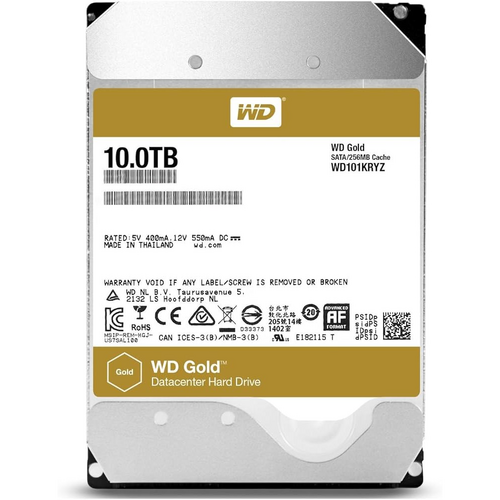 Western Digital Gold 3.5 10.0TB Enterprise Class SATA Hard Drive (HDD) 7200RPM