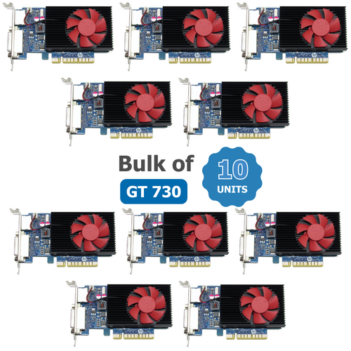 Bulk of 10x HP OEM NVIDIA GeForce GT 730 2GB GDDR3 Graphics Card DVI +DP - Low Profile