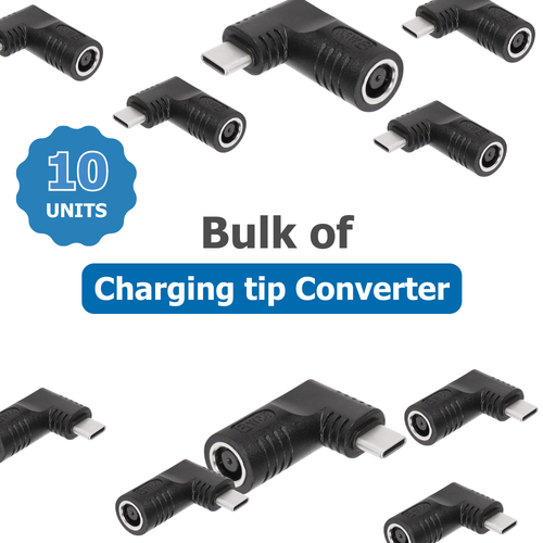 Bulk of 10x Charging Tip Converter 7.4mm x 5.0mm to USB-C for Dell & HP 65W Adapter