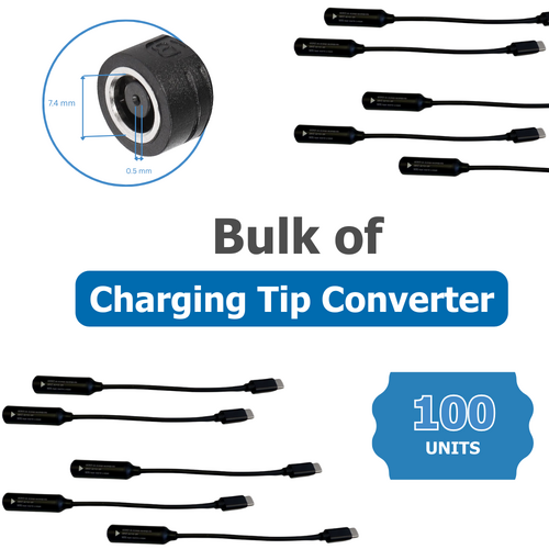 Bulk of 100x Charging Tip Converter from 7.4mm * 5.0mm to USB-C 65W Adapter Charger with Extension Cable