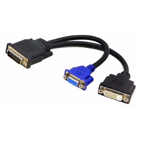 Wyse DVI Splitter Cable 8 in. DVI-I Male to DVI-D Female and HD15 VGA Female