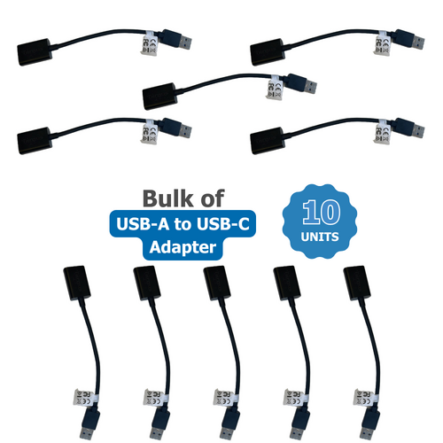 Bulk of 10x Targus USB-C (Female) to USB-A (Male) 3.0 - Black Cable Adapter