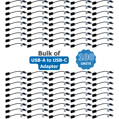 Bulk of 100x Targus USB-C (Female) to USB-A (Male) 3.0 - Black Cable Adapter