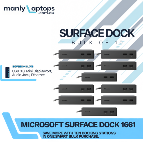 Bulk of 10x Microsoft Surface Dock 1661 For Surface Devices - Adapter Included