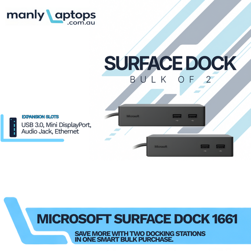 Bulk of 2x Microsoft Surface Dock 1661 For Surface Devices - Adapter Included