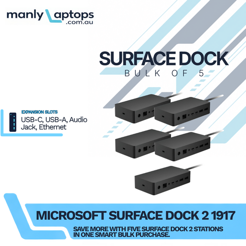 Bulk of 5x Microsoft Surface Dock 2 1917 Dual 4K 60Hz Display Support USB Type C