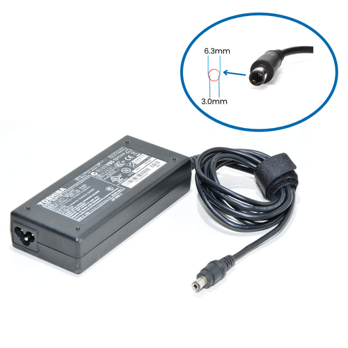 Genuine Toshiba 90W Laptop Charger 15.0V (6.0A) Barrel Tip 6.3mm x 3.0mm Adapter (PA2521U-2AC3)