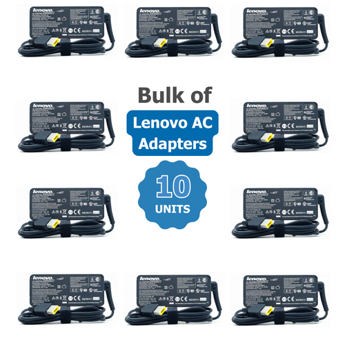 Bulk of 10x Genuine Lenovo Laptop Charger 45W 20V (2.25A) Square Tip AC Adapter For ThinkPad