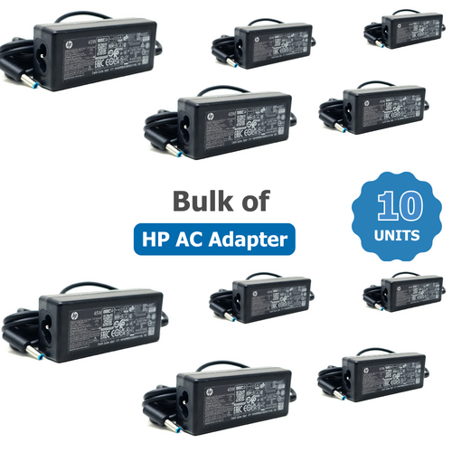 Bulk of 10x Genuine HP 45W AC Power Adapter (741727-001) 19.5V (2.31A) Blue Tip 4.5mm x 3.0mm