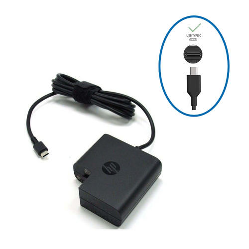 Genuine HP 65W Laptop Charger USB-C 20.0V (3.25A) Adapter for HP EliteBook, Envy, Pavilion