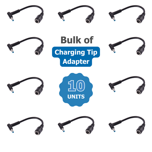 Bulk of 10x Charging Tip Adapter from 7.4 x 5.0 to 4.5 x 3.0mm Blue Tip Converter For HP 65W Charger