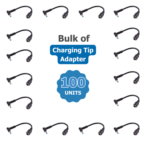 Bulk of 100x Charging Tip Adapter from 7.4 x 5.0 to 4.5 x 3.0mm Blue Tip Converter For HP 65W Charger