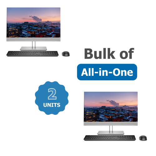 Bulk of 2x HP 800 G5 All-in-One Touch Desktop 23.8" i5-9500 6-cores 1TB 16GB RAM Win 11