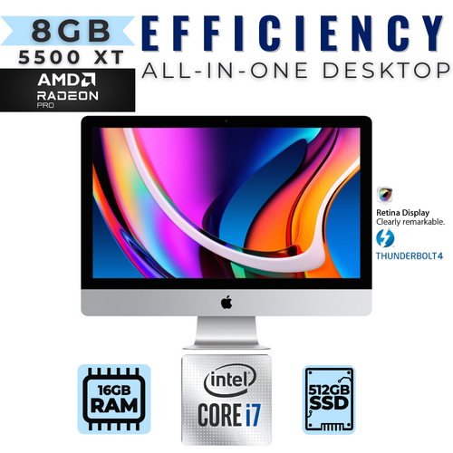 Apple iMac 27" 5K A2115 (2020) i7-10700K 3.8GHz 512GB 32GB RAM 8GB Radeon Pro 5500XT