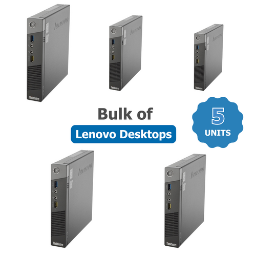 Bulk of 5x Lenovo ThinkCentre M93P Tiny Desktop i5-4570T 3.0GHz 8GB RAM 128GB SSD