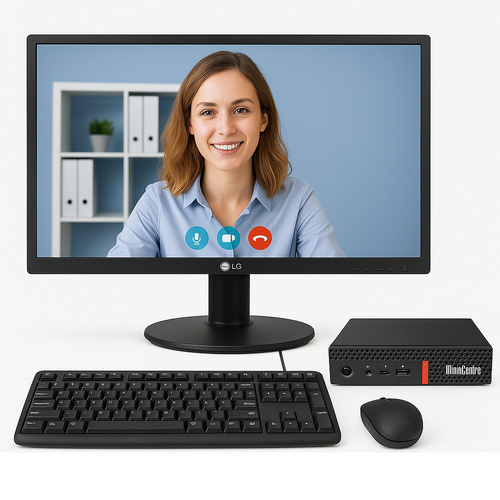Lenovo ThinkCentre M920q Tiny Bundle Desktop i5-8500T 6-Core 1TB 16GB RAM + 24" Monitor