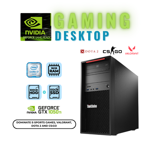 Lenovo ThinkStation P310 Gaming Desktop i7-6700 3.4GHz 16GB 512GB SSD GTX 1050ti