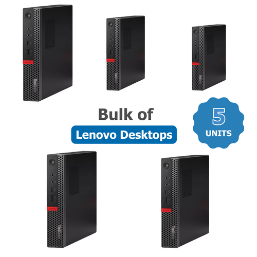 Bulk of 5x Lenovo ThinkCentre M710q Tiny Desktop i5-7400T 3.0GHz 8GB RAM 256GB SSD