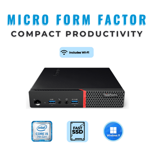 Lenovo ThinkCentre M710q Tiny Desktop i5-7400T 3.0GHz 8GB RAM 256GB SSD Windows 11