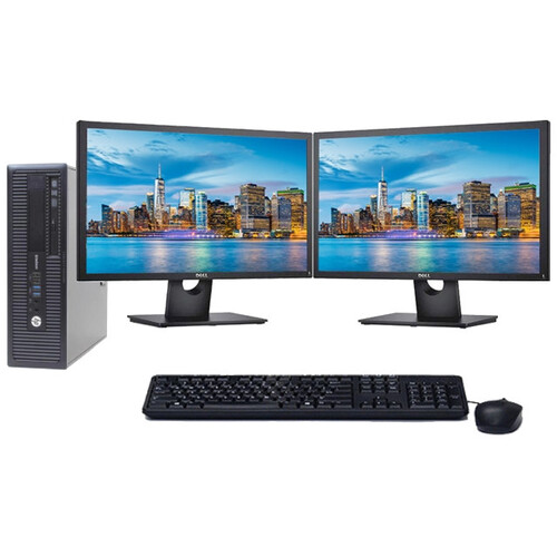  HP EliteDesk 800 G1 Full Desktop PC i5-4570 8GB RAM 480GB SSD + Dual 23" Monitor
