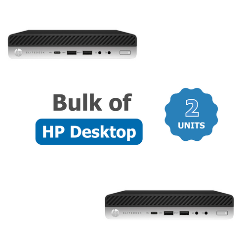 Bulk of 2x HP EliteDesk 800 G4 Mini Desktop PC i5-8500T 2.1GHz 8GB RAM 128GB NVMe Windows 11