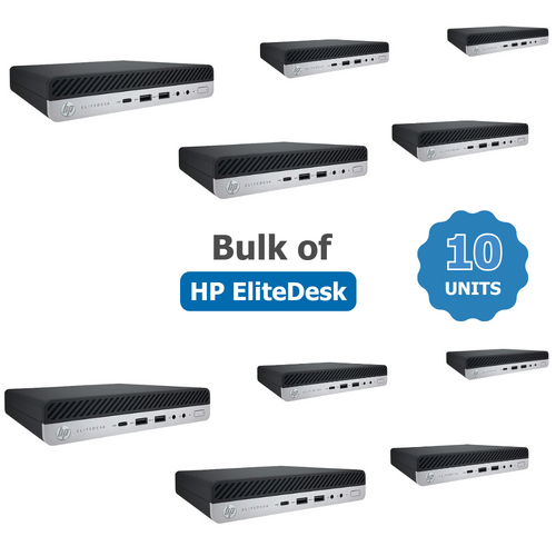 Bulk of 10x HP EliteDesk 800 G4 Mini Desktop Intel i5 6-Cores 128GB 8GB RAM Windows 11