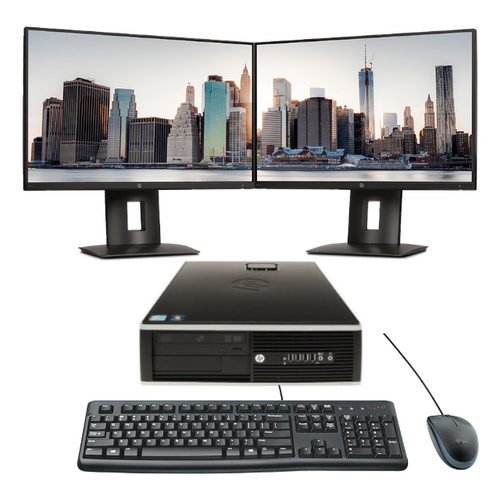 HP Refurb Gaming PC i5 3.4GHz 8GB RAM 480GB 2GB Nvidia GT1030 + Dual 22" Monitor