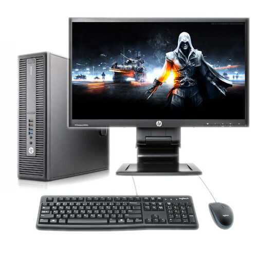 HP 800 G2 Refurb Gaming Desktop PC i5 3.6GHz 16GB 480GB SSD 4GB GTX 1050ti + HP 22" Screen