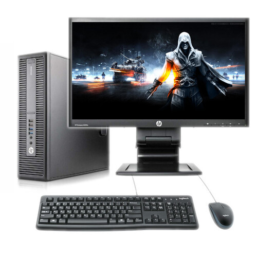 HP 800 G2 Refurb Gaming Desktop PC i5 3.6GHz 16GB 480GB SSD NEW GTX 1650 + HP 22" Screen