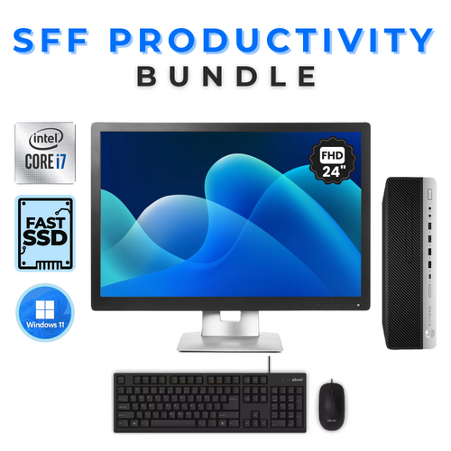 HP 800 G3 SFF Desktop Bundle i7-6700 4.00GHz 256GB SSD 8GB RAM + 24" FHD Monitor