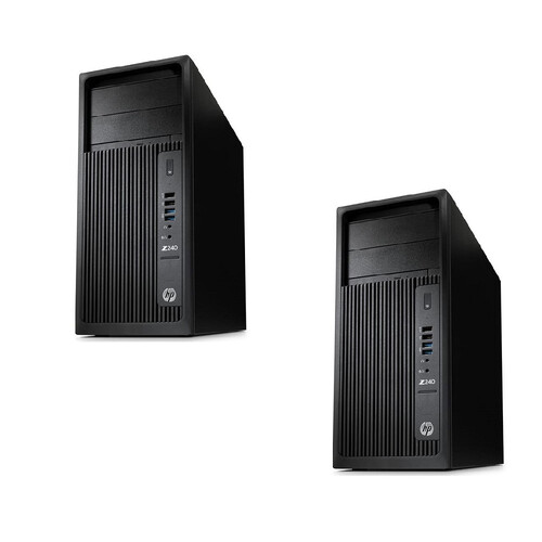 Bulk of 2x HP Z240 Workstation Tower E3-1270v5 3.6GHz 16GB RAM 256GB SSD + HDD Win 11