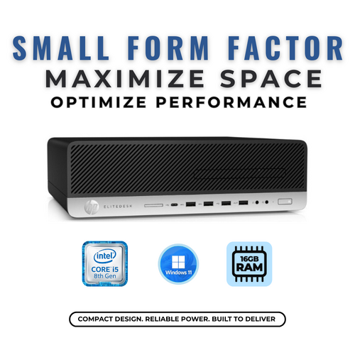 HP EliteDesk 800 G4 SFF Desktop i5-8500 6-cores 4.1GHz 256GB M.2 + HDD 16GB RAM Windows 11
