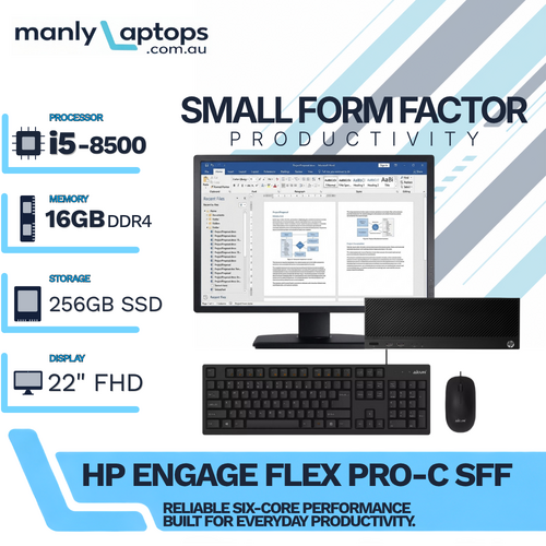 HP Engage Flex Pro-C SFF Retail System i5-8500 6-core 256GB 16GB RAM+22" Monitor