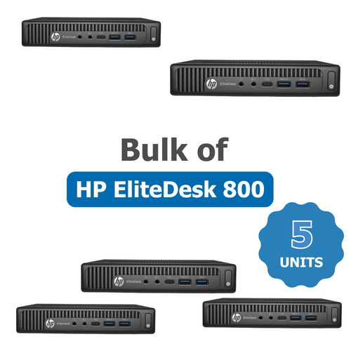 Bulk of 5x HP EliteDesk 800 35W G2 Desktop Mini PC i5-6500T 2.5GHz 128GB 8GB RAM USB-C W10P