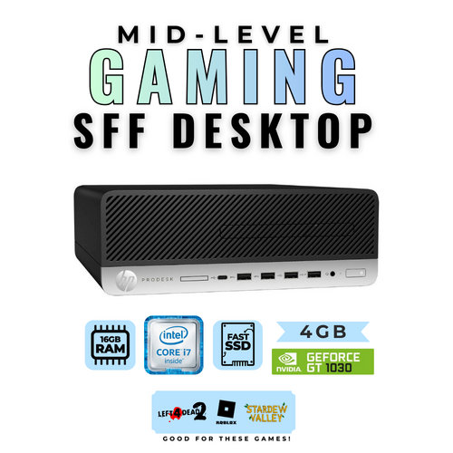 HP ProDesk 600 G3 SFF Gaming Desktop i7-7700 16GB RAM 256GB 4GB GT 1030 Windows 11